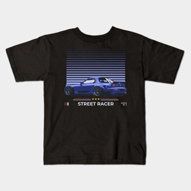 Mazda RX 7 Kids T-Shirt by fourdsign